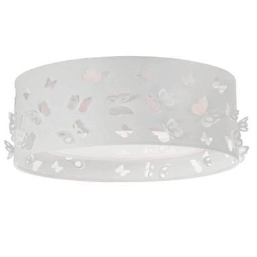 Imagem de Luminária Infantil Plafon Borboletas Duplo 50x16 Branco - Tom Luz