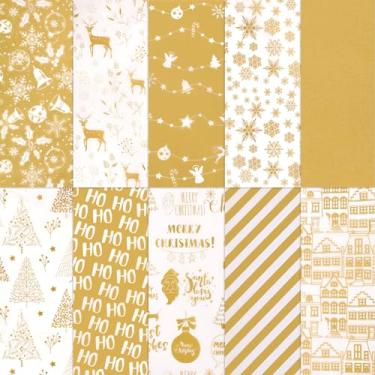 Imagem de SANNIX 100 folhas de papel de seda branco dourado alce, árvore de Natal, flocos de neve, papel de embrulho a granel para embrulho de presente faça você mesmo, artesanato, aniversário, Natal, formatura