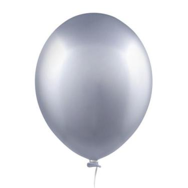Imagem de Balão Bexiga 12" Metalizado Alumínio Cromado Metálico Evento - Crgfest