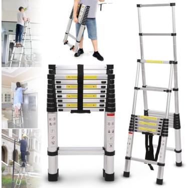 Imagem de Escada Telescópica Escada De Extensão De Alumínio Com Estrutura Em A 9ft/13ft/17ft/19ft/21ft/25ft Escadas Telescópicas De Alumínio Para Uso Interno Externo, Capaci, 3.2m+3.2m/10.5ft+10.5ft