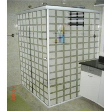 Imagem de Adesivo Para Box de Banheiro Quadriculado Jateado - Colakoala Adesivos