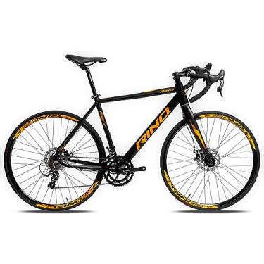 Imagem de Bicicleta Aro 700 Rino Kalibur Speed Aluminio 2x9 Disco (Preto/Laranja, 54)