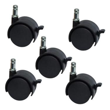 Imagem de KiBcsLic 5 peças de rodas para cadeira de escritório, rodízios suaves e com forte capacidade de suporte para pisos de madeira, rodízios para cadeira de jogos