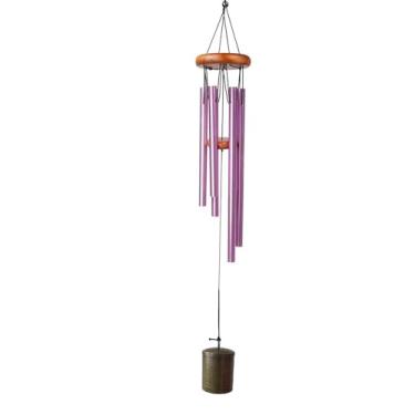 Imagem de Bothyi Enfeite de Suspensão de Sino de Vento de Metal Decorativo em Tom Profundo de 26 Polegadas Sino de Vento Memorial para Porta Externa Filho Pres, Violeta