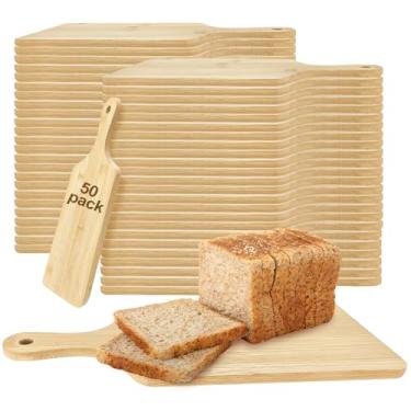 Imagem de Tábua de cortar 50 peças, tábua de cortar madeira a granel, gravação a laser, tábua de servir com alça, tábuas de charcutaria para presente personalizado de inauguração de casa do Dia das Mães, 28 x