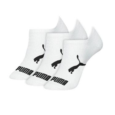 Imagem de Meia Puma Sapatilha Invisível Infantil Kit 3 Pares - Branco e Preto, 2
