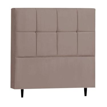 Imagem de Cabeceira Roma para Cama Box Casal 140 cm Suede Bege - D`Rossi
