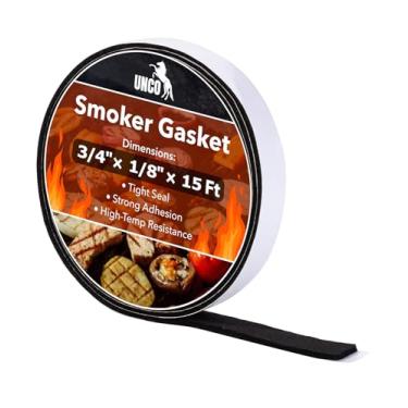 Imagem de UNCO - Junta de defumador, seladora de vedação de alta temperatura, 0,9 cm x 0,5 cm x 4,5 m, pacote com 1,