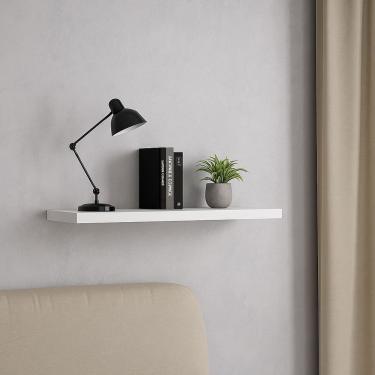 Imagem de 1 Prateleira MDF 30X10 + Suporte Flutuante Organizadora Decoração Branco