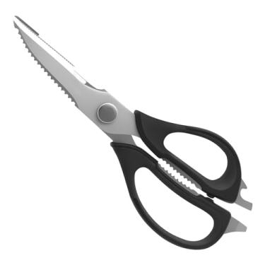 Imagem de Tesoura de aço inoxidável, tesouras de corte forte para aves domésticas resistentes com aderência confortável, tesoura de cozinha para economia de mão de obra para vegetais de osso de frango de peru