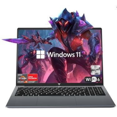 Imagem de KAIGERR Laptop para jogos 2025, laptop de 16 polegadas com AMD Ryzen 7 5825U (8C/16T, até 4,5 GHz), 16 GB de RAM, SSD NVMe de 512 GB, laptop Windows 11, gráficos Radeon RX Vega 8, WiFi 6, KB