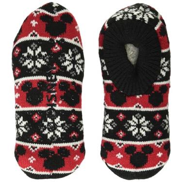 Imagem de Disney Meias femininas Mickey Mouse de Natal com cobertura única, vermelha, básica, 39 a 42, Vermelho básico, 9-11