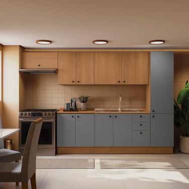 Imagem de Cozinha Modulada Pixel Kappesberg 100% Mdp Canela-cinza Sagrado-canela 330cm