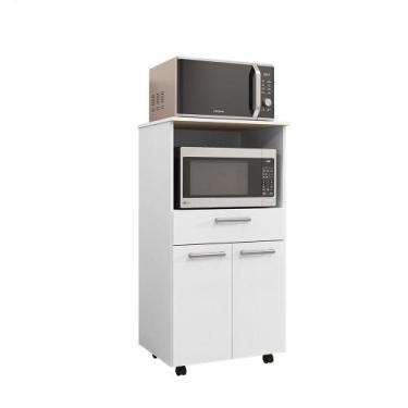 Imagem de Balcão Duplo para Forno 2 Portas 1 Gaveta Duetto BCO/Supremo - SSX Mul