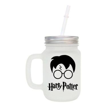 Imagem de Caneca Com Canudo Harry Potter Mason Jar
