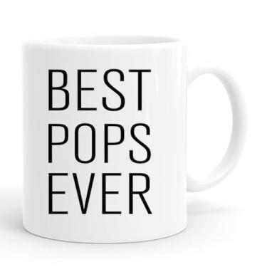 Imagem de PEJAFAN Caneca de café Best Pops Ever Gifts 325 ml - presentes para Natal, aniversário, dia dos pais/dia das mães - presente de família para os melhores papais (POPS)