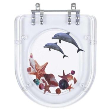 Imagem de Assento Sanitário Nexo Decorado Golfinho e Concha para Roca