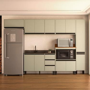 Imagem de Cozinha Compacta 6 Peças 250032 Sem Tampo Koya Verde Oliva Politorno Móveis