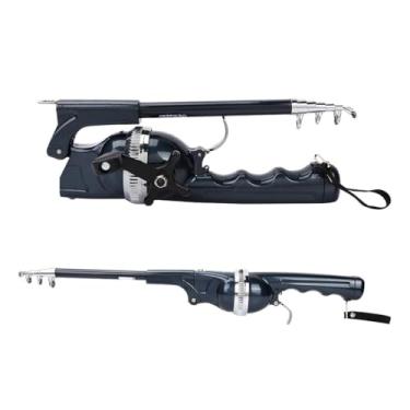 Imagem de Cana de pesca telescópica dobrável portátil adequada para viagens/caminhadas/mochilão, adequada para principiantes (com linha)