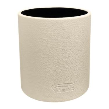 Imagem de Fosinz Porta-lápis para caneta, copo de couro PU, organizador de mesa, suporte para decoração de escova e tesoura, decoração de escritório, casa, escola