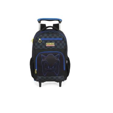 Imagem de Mochila Escolar Sonic Original Rodinhas Triplas Haste Dupla Preto MC49