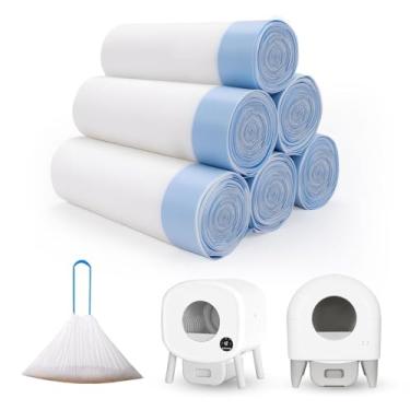 Imagem de Forros de caixa de areia para gatos com 120 unidades para caixa de areia autolimpante Fumoi e Fsitego, sacos de areia extra grossos e resistentes para substituição, 3-4 galões de capacidade