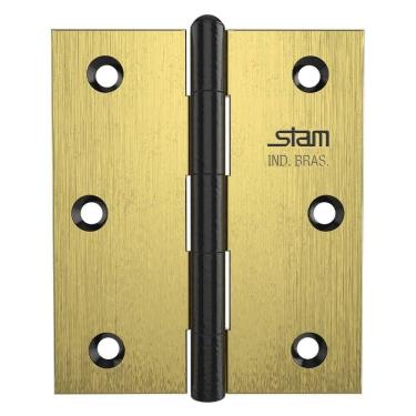 Imagem de Dobradiça 3.1-2" X 3" X 1,9mm Oxidado Com Pino Rever?ivel E Canto Reto - 42083 - Stam