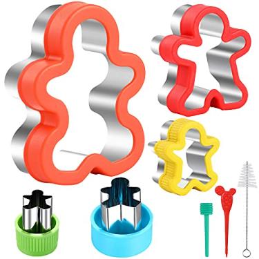 Imagem de Conjunto de cortadores de biscoito de gengibre, formas de cortadores de biscoito de Natal, cortadores de biscoito de aço inoxidável, cortador de sanduíche de frutas e vegetais, ferramentas e acessórios para decoração de alimentos