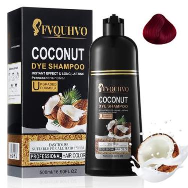 Imagem de Shampoo de tintura de cabelo Fvquhvo Red Wine Color 500mL para cabelos
