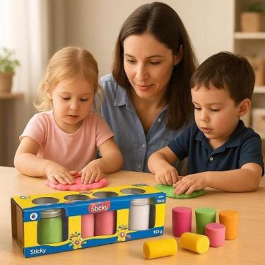 Imagem de 03 Potes de Massinha de Modelar para Crianças Presentes Criatividade E