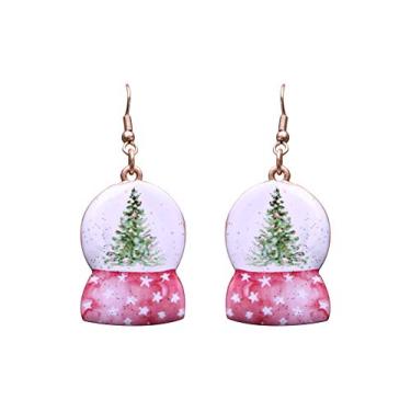Imagem de Brincos vintage de Natal com globo de neve Happy Holidays Nº 1067