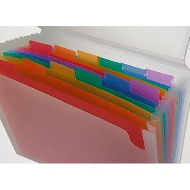 Imagem de Pasta Sanfonada,Pasta Sanfonada A4, 12 DivisóRias,Adequado para EscritóRios de Escolas(Colors)