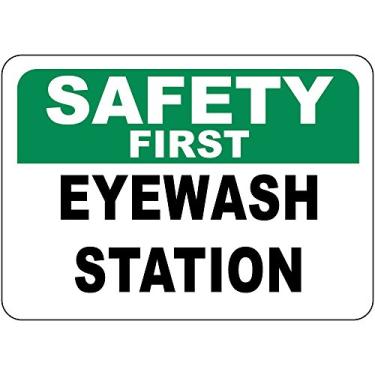 Imagem de Adesivo decalque de vinil Safety First Eye Wash Station OSHA 18 cm x 25 cm