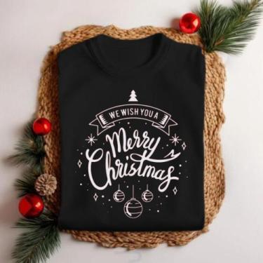 Imagem de Camiseta Unissex Natal Merry Christmas Bola de Natal Festa Personaliza