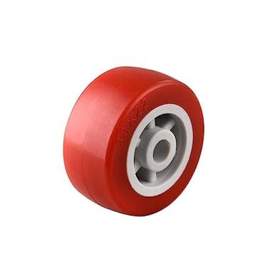 Imagem de 4 peças de rodízios de 1,5 polegadas PVC vermelho diâmetro de roda única 38 mm leve mudo peça de plástico móvel pequeno