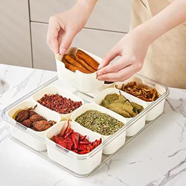 Imagem de Cryfokt Caixa de Armazenamento Divisor Multi Grades para Geladeira - Recipiente de Plástico para Bolinhos, Legumes, Frutas - Adequado para Organização de Cozinha Doméstica (Grandes 8 grades)