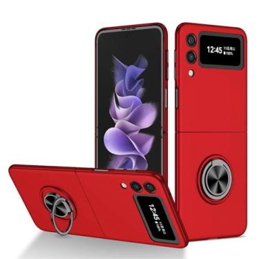 Imagem de Capa de anéis magnéticos de luxo para Samsung Galaxy Z Flip 5 Flip 4 ZFlip 2 3 Z Flip4 Capa com suporte para Samsung Flod 3 2 4 Fold5, vermelha, para Samsung Z Flip 5