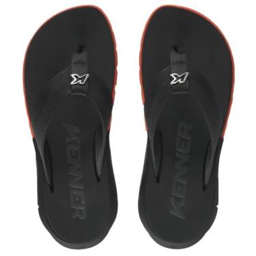 Imagem de Chinelo Kenner Orak Masculino - Preto e Laranja - 41