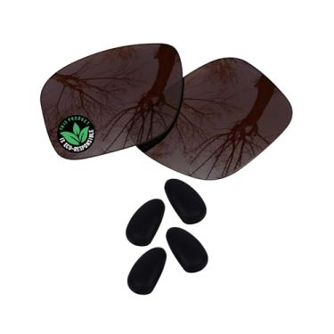 Imagem de Raydi Lentes de reposição de policarbonato e protetores de nariz para óculos de sol Maui Jim Red Sands - marrom âmbar - polarizado