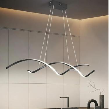 Imagem de Lustre Pendente De Teto Led Moderno para Sala Espiral 3 Em 1 Bivolt 110/220 45w Preto