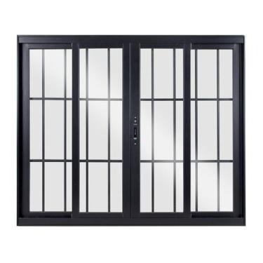 Imagem de Janela de Alumínio de Correr 100x150x8cm 4 Folhas Vidro Liso Topsul Es