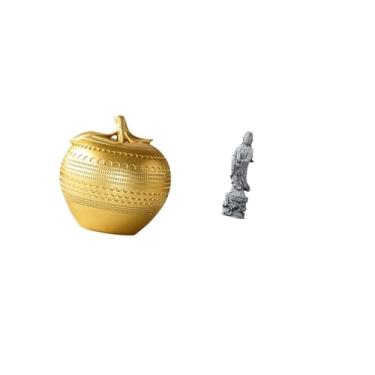 Imagem de Fenteer Estatueta de Resina, Ornamento, Arte, Escultura Moderna para Mesa, Estante, Sala de Jantar, Quarto, Escritório, Estátua de Guan Yin, Ornamento de Pedr