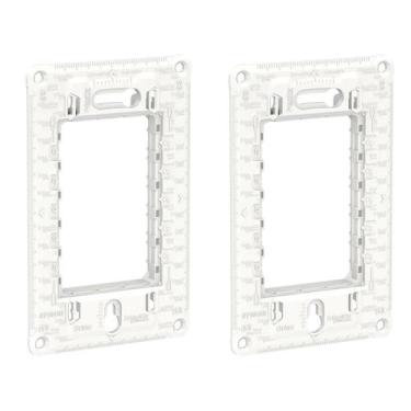 Imagem de 2 Suporte 4x2 P/ Placa - Schneider Orion Até 3 Módulos - Branco