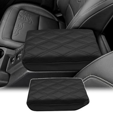 Imagem de Zxiaochun Capa de apoio de braço para console central compatível com Ford Bronco 2021 2022 2023 2024 2025 2/4 portas, protetor de couro com tampa de braço acessórios interiores, preto