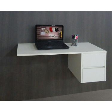 Imagem de Escrivaninha Suspensa Mesa Para Computador Ou Notebook Escritório Branco