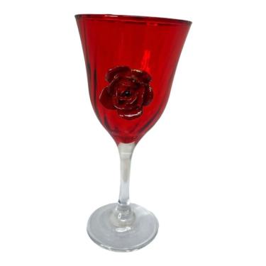 Imagem de Taça Vermelha Pomba Gira Lirio Rosa Super luxo 330 ml -Vidro