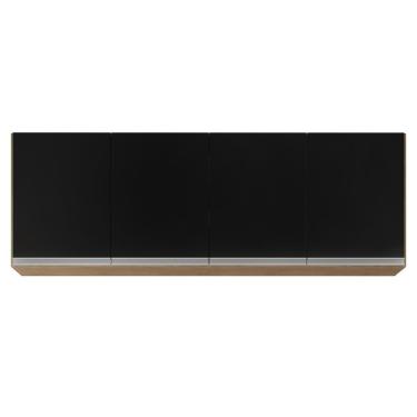 Imagem de Armário Aéreo 160cm 4 Portas Nevada Castanho/preto - Lumil Móveis