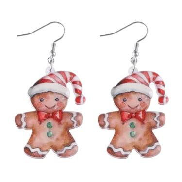 Imagem de Brincos de Natal femininos com pingente de gengibre para homem, roupas de Natal, acessórios de bijuteria