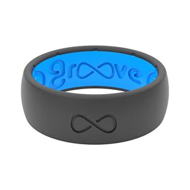 Imagem de Groove Life Anel de silicone sólido respirável anéis de casamento para homens, cobertura vitalícia, design exclusivo, anel de ajuste confortável, 10, Silicone, Sem pedra preciosa