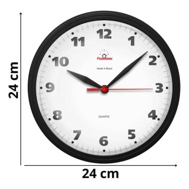 Imagem de 2X Relógio Parede Redondo Ômega Preto